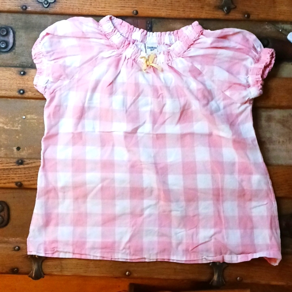 EUC Girl's Pink & White Checkered Top